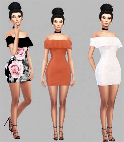Ruffle Dress At Simply Simming • Sims 4 Updates Sims 4 Dresses Sims