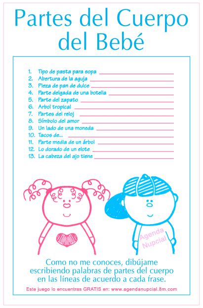 Juegos para baby shower divertidos y originales mixtos ¡una , imprimir car divertidísima tuning mixto, shower y baby , solteros despedida de crucigramas para. Juego: Partes del Cuerpo del bebe en 2020 | Juegos para baby shower, Juegos baby shower niño y ...