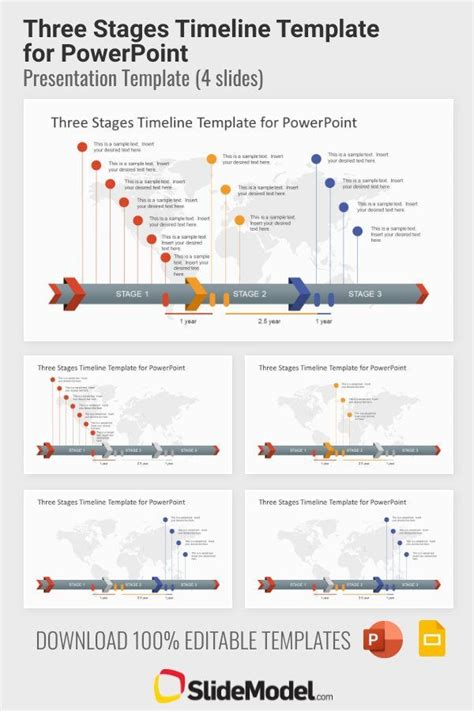 Three Stages Timeline Template For Powerpoint Professional Powerpoint