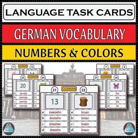 German Task Cards Numbers And Colors Made By Teachers