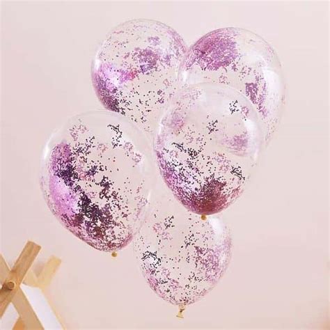Hot Pink Glitter Balloons Enfete Party Decorations