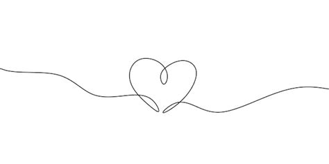 Dibujo Vectorial De Una Línea De Imagen De Trazo Cardíaco Símbolo De Boceto De Amor Vector Premium
