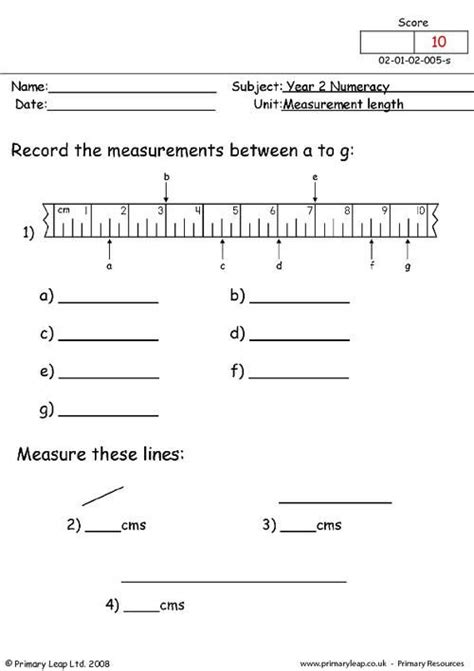 Measuring Length Worksheet 2nd Grade