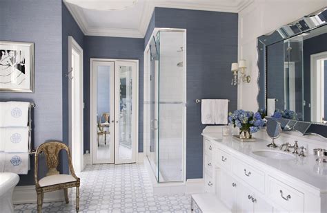 Blue And White Feminine Master Bathroom By Sb Long Interiors