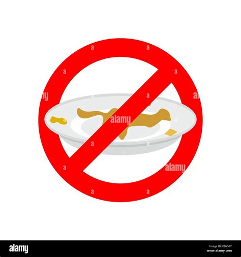 Stop Dirty Dishes Do Not Use Dirty Dish Prohibiting Red Ban Sign