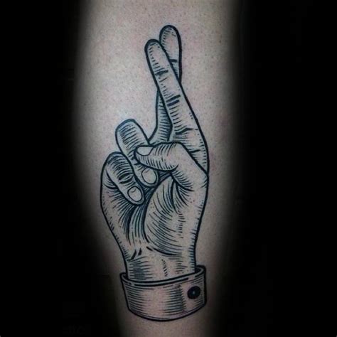 The size of this fingers crossed temporary tattoo is approximately 2 cm x 5 cm (4/5 inch x 2 inch). 50 Fingers Crossed Tattoo Designs For Men - Hand Gesture ...