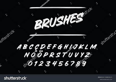 Vector Painted Abc Font Brush Strokes Stock Vector Royalty Free