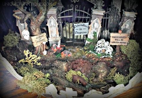 Spooky Graveyard Diorama Pumpkin 4 Steps Instructables Halloween