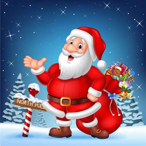 Royalty Free Cartoon Of Santa North Pole Clip Art Vector Images