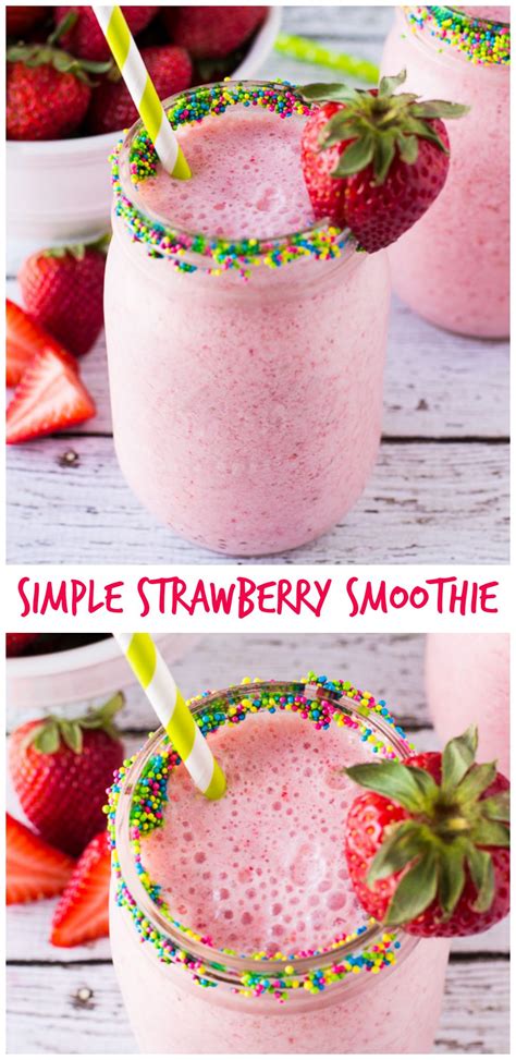 Simple Strawberry Smoothie Recipe On Deliciously Sprinkled Smoothie