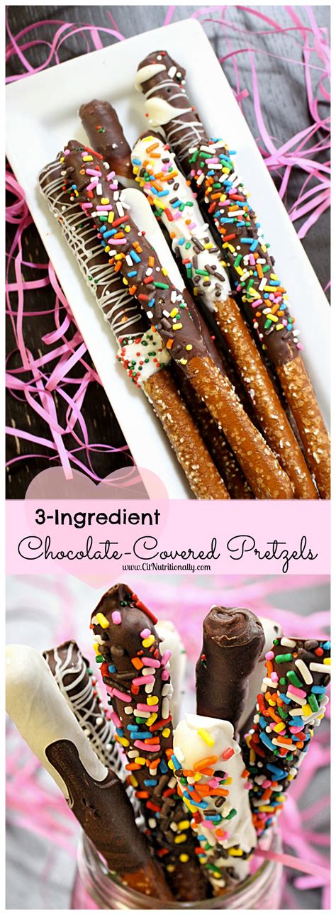 Chocolate covered pretzels are classic holiday treat that are fun and easy to make at home! 3-Ingredient Chocolate Covered Pretzels - C it Nutritionally