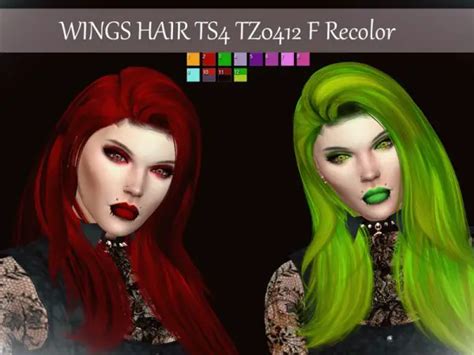 Sims 4 Hairs The Sims Resource Wings Hair Tz0412 F Recolored By Reevaly