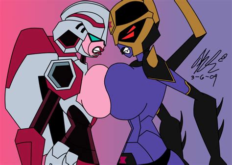 Rule 34 2girls Angry Arcee Autobot Blackarachnia Breasts Decepticon