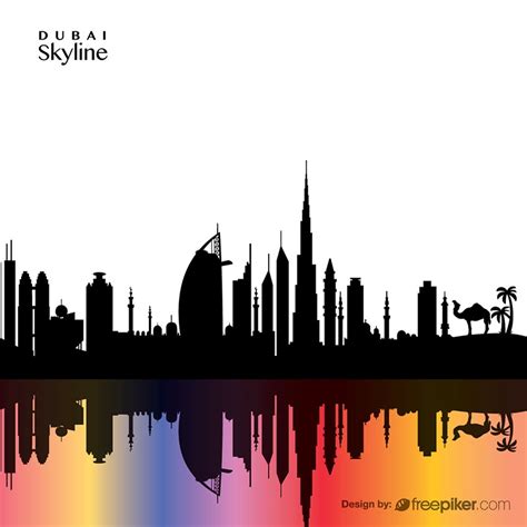 Dubai Skyline Silhouette Free Jamies Witte