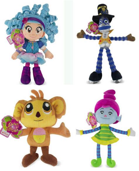 All 4 Set Netflix Luna Petunia Beanie Plush Toy Figures Sammy Bibi Luna