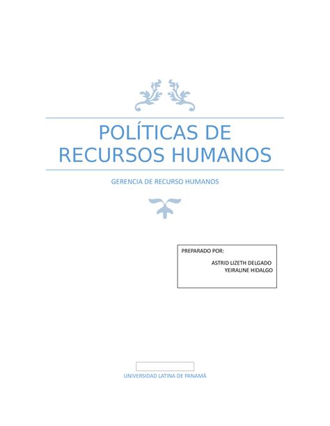 324960200 Politicas De Recursos Humanos PolÍticas De Recursos Humanos