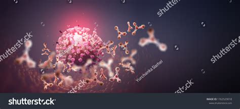 Antibodies Blood Immunity Fights Viral Infection Stock Illustration