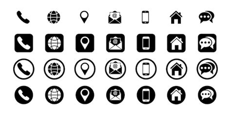 Premium Vector Set Of Contact Us Vector Icons Web Communication