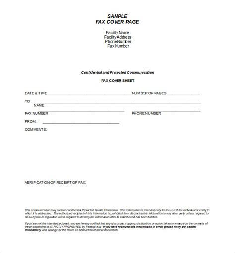 Free 10 Best Medical Fax Cover Sheet Examples And Templates Download