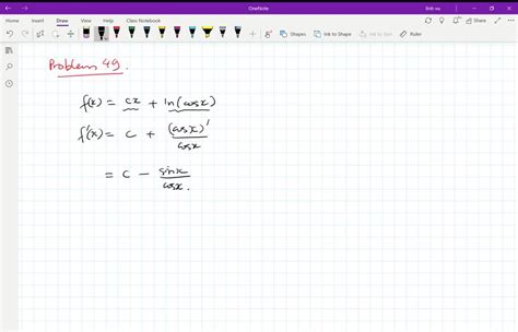 solved let f x c x ln cosx for what value of c is f π 4 6