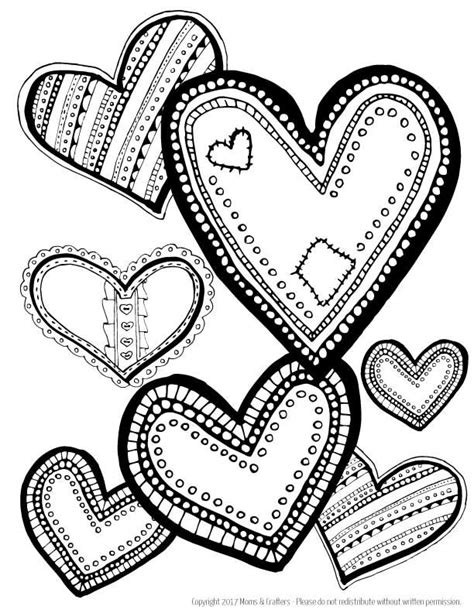 Hearts Coloring Page Download | Heart coloring pages, Valentine