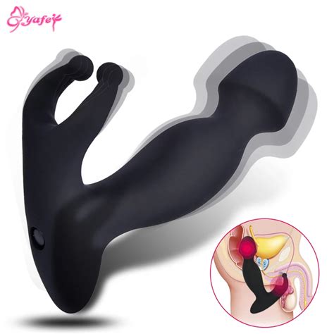 Male Prostate Massager Anal Vibrator Silicone Modes Butt Plug Delay Ejaculation Rings