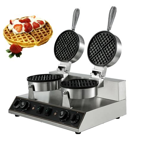 vevor 110v commercial waffle maker nonstick 1200wx2 electric waffle machine