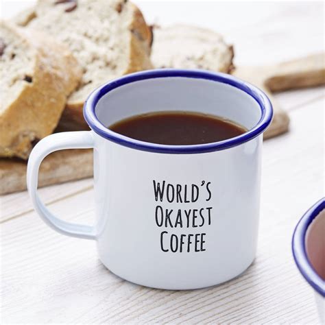 Personalised Cup Of Coffee Enamel Mug By Sophia Victoria Joy