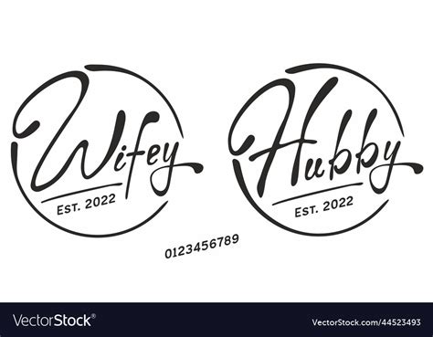 Wifey Hubby Est Svg 2022 Royalty Free Vector Image