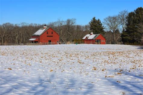 Barns In Snow Field Stock Image Image Of Snow Temperature 181302151