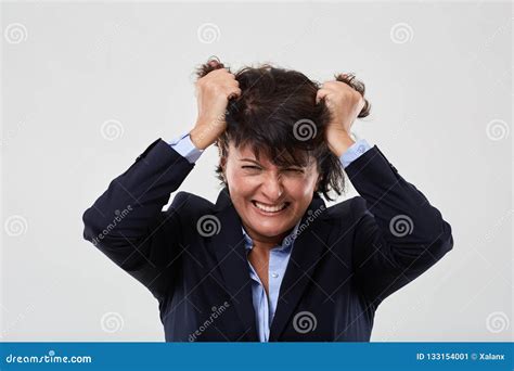 Businesswoman Having A Nervous Breakdown Stock Image Image Of Nervous Girl 133154001