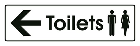 Toilets Sign With Arrow Left Maritime Progress