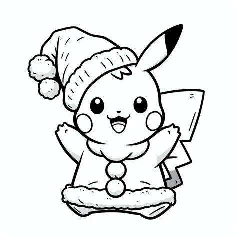 Pikachu Christmas Coloring Pages Child