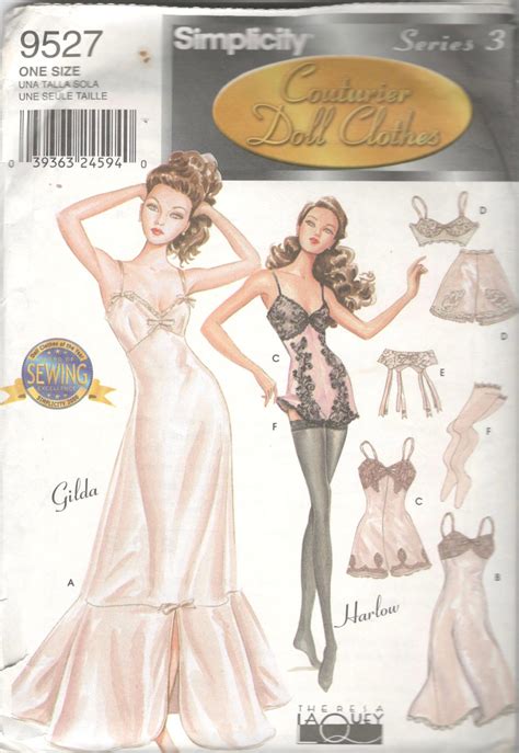 Simplicity 9527 Sexy Doll Lingerie Pattern Couturier Fashion Etsy