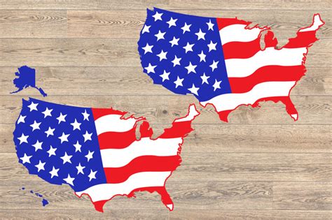 Map United States Flag Svg Usa 50 States America 1287s By Hamhamart