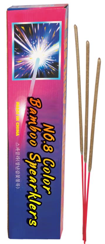 No8 Color Bamboo Sparkler Tiger Tooth Fireworks