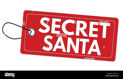 Secret Santa Label Or Price Tag On White Background Vector