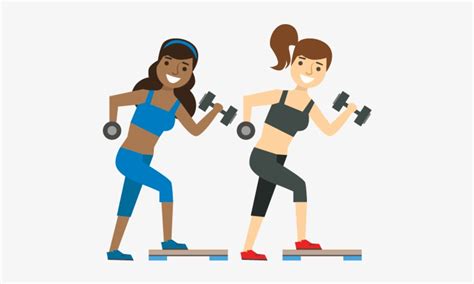 Icon Of 2 Smiling Women Working Out Girls Working Out Clipart Free
