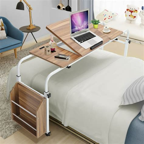 Eecoo Adjustable Laptop Cart Mobile Computer Desk Mobile Overbed Table