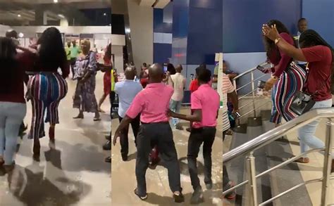 lady with gigantic backside causes serious commotion at the airport video theinfong