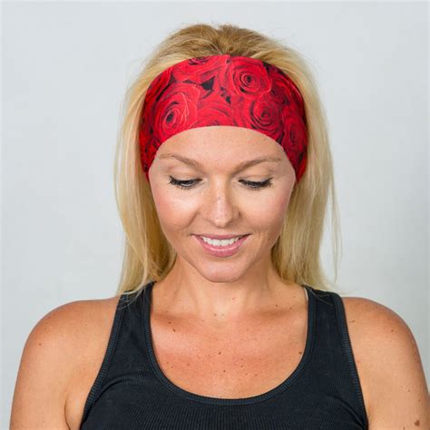 Yoga Headband Red Running Headband Workout Headband Fitness Etsy