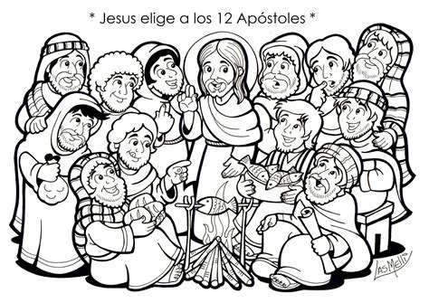 Dibujo Jesús Elige A Los 12 Apóstoles Educacion Religiosa
