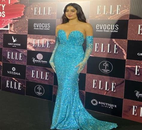 Janhvi Kapoor Resembles A Mermaid In Blue Off Shoulder Gown At Elle