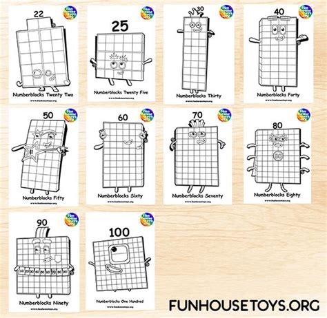Fun House Toys Numberblocks Kids Printable Coloring Pages Coloring
