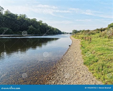 Calm Clear River Trent At Gunthorpe Nottinghamshire Stock Image