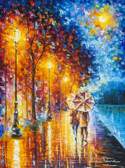 Love By The Lake 2 Original Oil Painting On Canvas By Leonid Afremov