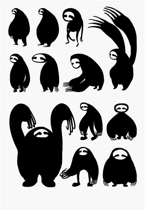 Color And Silhouette Research Of The Sloth Data Pin Sloth Png