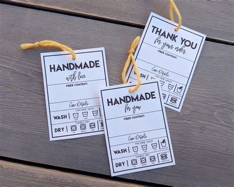 Care Labels For Handmade Items Tags For Packaging Handmade Etsy Australia
