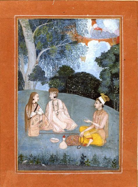 Two Nath Yogis And A Visitor Mughal Style 18th Century Copyright
