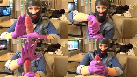 Sophie Summers Pink Gloves Femdom Edging Handjob With Jeans Jacket